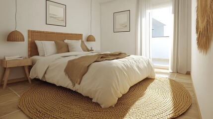Serene Minimalist Bedroom With Natural Textures And Light