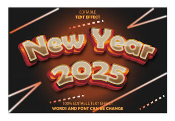  new year  editable text effect 3d emboss modern style