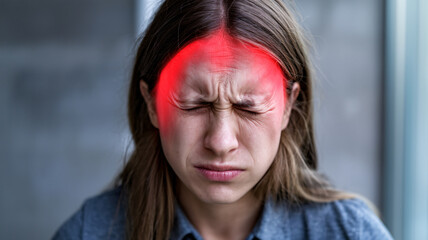 close up photo of a person holding a sore head