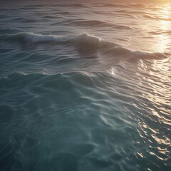 Naklejka premium Softly glowing waves in a pool of water with a subtle gradient of warm and cool tones , abstract, wave, water