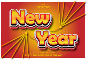 new year  editable text effect 3d emboss modern style