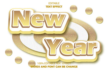 new year  editable text effect 3d emboss modern style