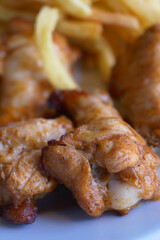 Typical dish of chicken wings on a plate 