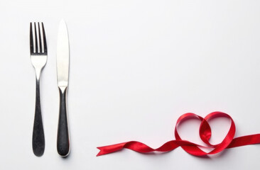 Menu template with fork and spoon. High quality photo