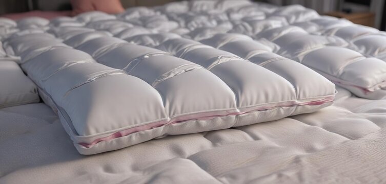 Acarien vu en gros plan sur un matelas avec sa forme elliptique et ses ailes d?ploy?es, texture, arachide, macrophotographie