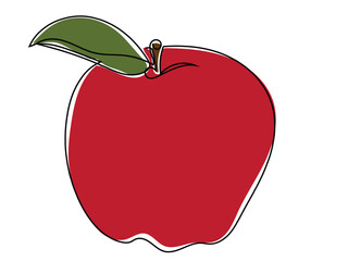 Apple in continuous line style Can be edited later