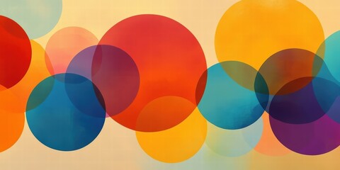 Fototapeta premium Colorful Abstract Background with Retro Circles in Various Shades and Sizes for Creative Design and Artistic Projects