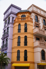 Obraz premium Colourful tourist village Vietnam multi coloured buildings and apartment built to look like Venice