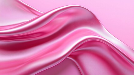 Obraz premium Abstract pink silk wave, flowing fabric, elegant, smooth, glossy, luxurious texture.