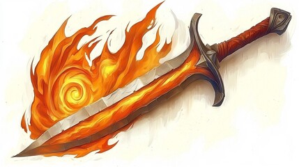 Glaive with Swirling Energy Core Shifting Colors in Dark Fantasy Background