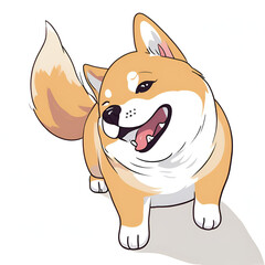 Shiba Inu Puppy Exploring a Flower Garden isolated with transparent background