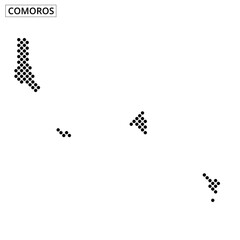 Comoros map outline demonstrating geographical features and island locations clearly