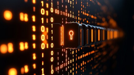 Digital key unlocking binary code sequence.