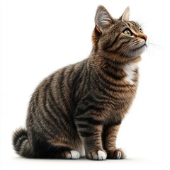 Fototapeta premium of Pixie-Bob cat, full body, side view, tailless, on a white background