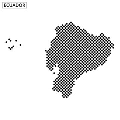 Fototapeta premium Map of Ecuador illustrating geographical features with dot pattern design