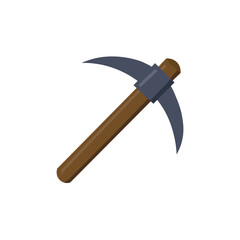 Vector pickaxe icon, a commonly used mining tool. Ideal for graphic projects related to mining, earthworks, and heavy equipment symbols