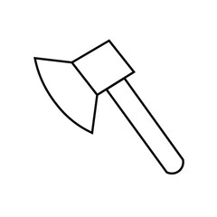 Axe in an isolated vector illustration, with a simple hand-drawn style. Suitable for cutting tool icons, graphic design projects, and animated character designs