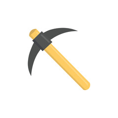 Simple vector pickaxe icon, a tool for mining and exploration. Ideal for mining industry graphics, construction, and technical equipment project designs
