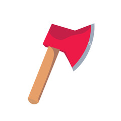 Hand-drawn axe in a cartoon vector illustration, isolated on a white background. Ideal for project designs, tool symbols, and work-themed graphic elements