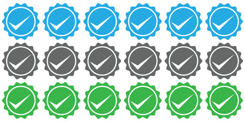Check mark icons. Check marks symbol, logo. Green checkmark Illustration. Tick symbol. Hand-drawn checkmark illustration. 