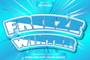 freeze winter editable text effect 3d