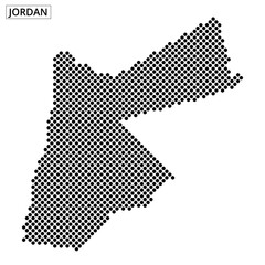 Unique dotted map representation of Jordan highlighting its geographic features