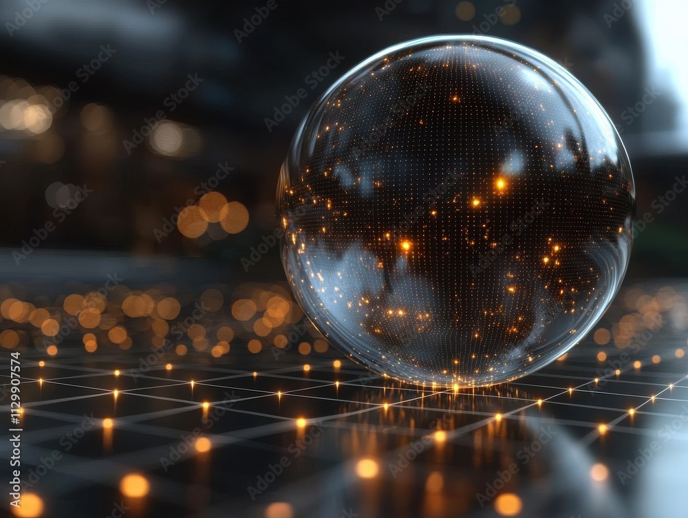 Poster innovative blockchain technology enhancements digital space abstract visualization futuristic settin