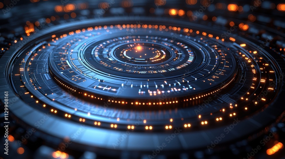 Poster innovative digital blockchain ecosystem design virtual space abstract graphics futuristic environmen