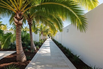 Fototapeta premium Vibrant Tropical Palm Frond Designs for Enchanting Dreamland Pathways