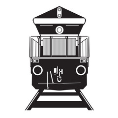 Locomotive logo design, train silhouette vector illustration