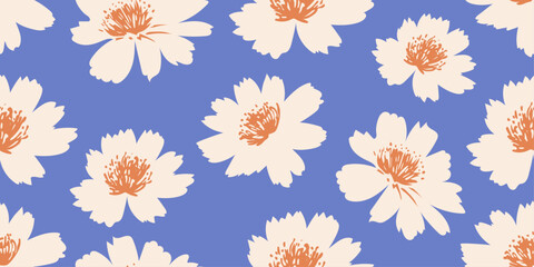 seamless patterns floral pastel background , Hand drawn flowers illustration. fabric, wallpaper, covers, cards, wall art, posters and decoration.	
