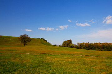 Naklejka premium Monks Mound, Cahokia Mounds State Historic Site, Collinsville, Illinois