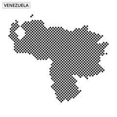 Obraz premium Map outline of Venezuela showing unique dotted design and geographical features