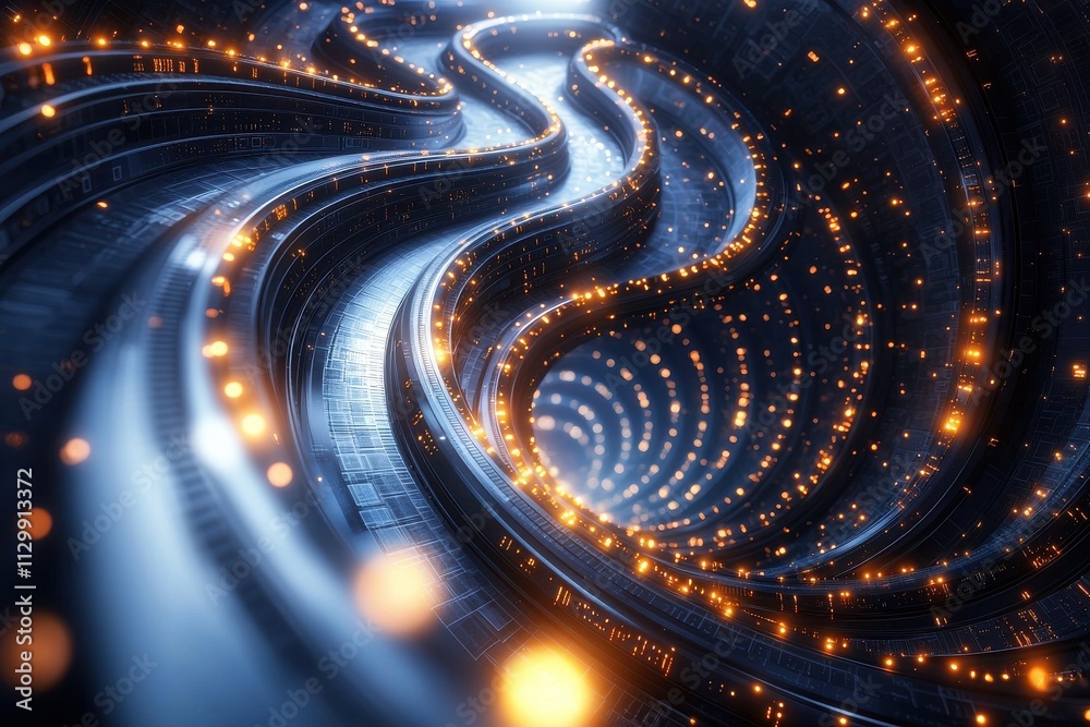 Poster dynamic secure blockchain ecosystem concepts virtual environment abstract visualization technology p