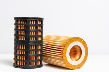 Air, fuel or oil filters isolated on a white background