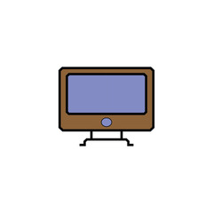 A brown TV icon with an elegant linear design, perfect for mobile and web concepts. This symbol is suitable for websites of home appliance stores, gadgets, and electronics