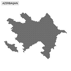 Detailed dot pattern map of Azerbaijan showcasing geographical features and borders