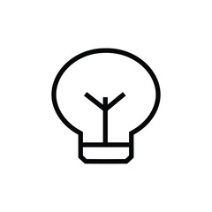 An outline illustration of a light bulb isolated on a white background. This design is suitable for lighting concepts and innovation