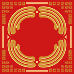 chinese new year background template with snake zodiac sign illustration