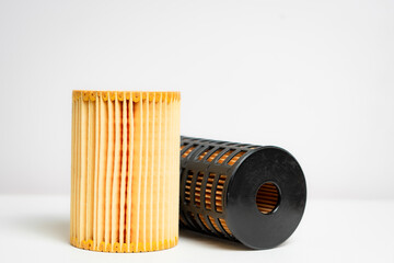Air, fuel or oil filters isolated on a white background
