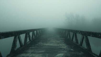 Bridge Disappearing into Fog