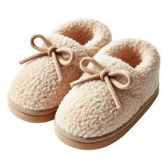 Fuzzy slippers isolated on transparent background