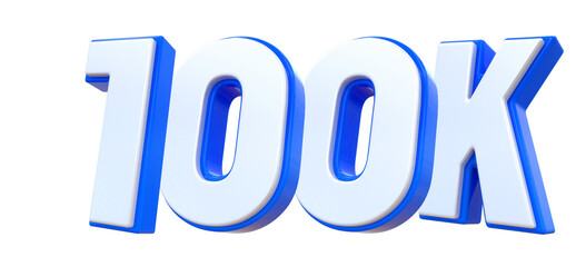 100K Follow Blue Number 