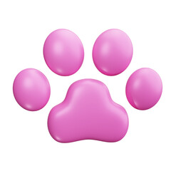 Dog Paw Print 3d Render Icons