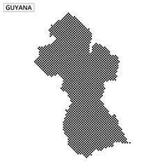 Detailed map outline of Guyana showcasing geographical features and borders