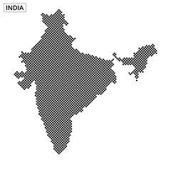 Obraz premium Map of India illustrated with dotted pattern showcasing geographical outline