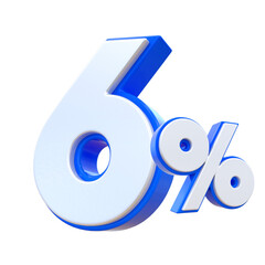 6 Percent Discount Off Blue Number