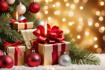 Christmas gift red boxes