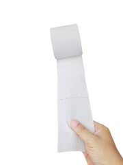 Hand Holding a Roll of Toilet Paper, transparent background