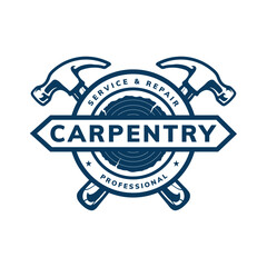 carpentry logo badge design